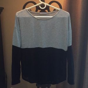 Olivia Moon two tone black and gray sweater small